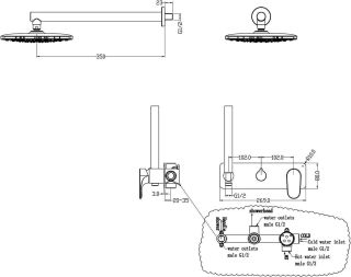 Душевой комплект Boheme Spectre чёрный 454-B